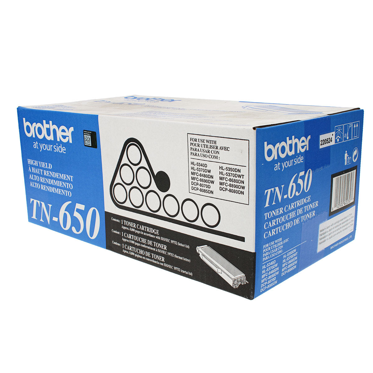 Brother (TN650) Toner Cartridge, Black 8K High Yield