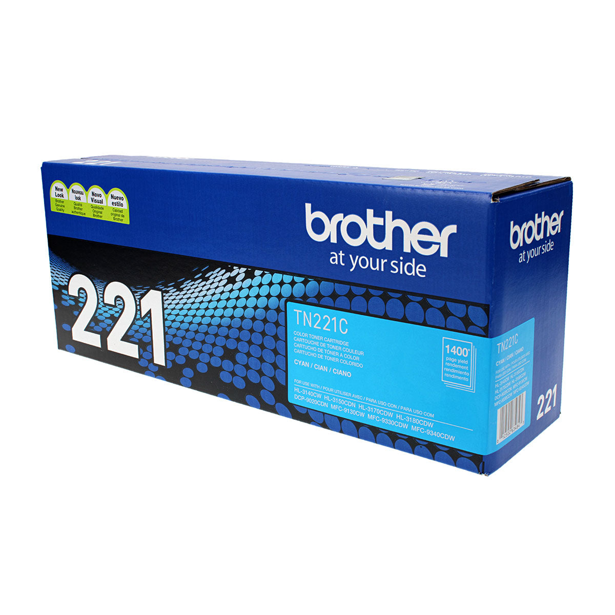 Brother (TN221C) Toner Cartridge, Cyan 1.4K Yield