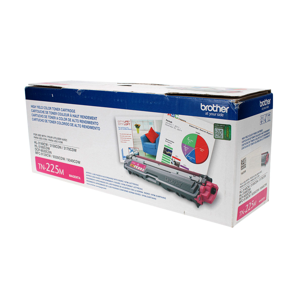 Brother (TN225M) Toner Cartridge, Magenta 2.2K High Yield