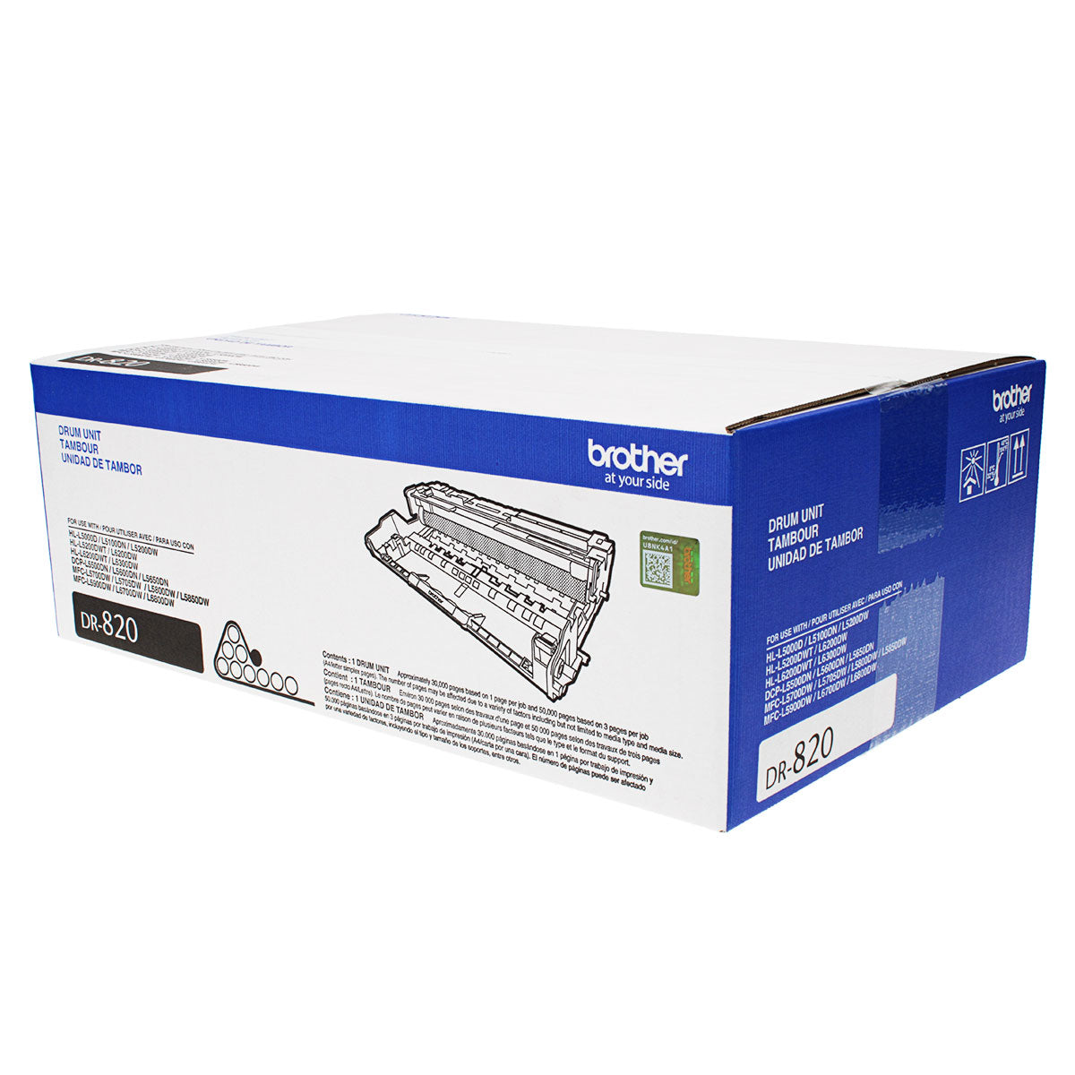 Brother (DR820) Drum Unit, Black 30K Yield