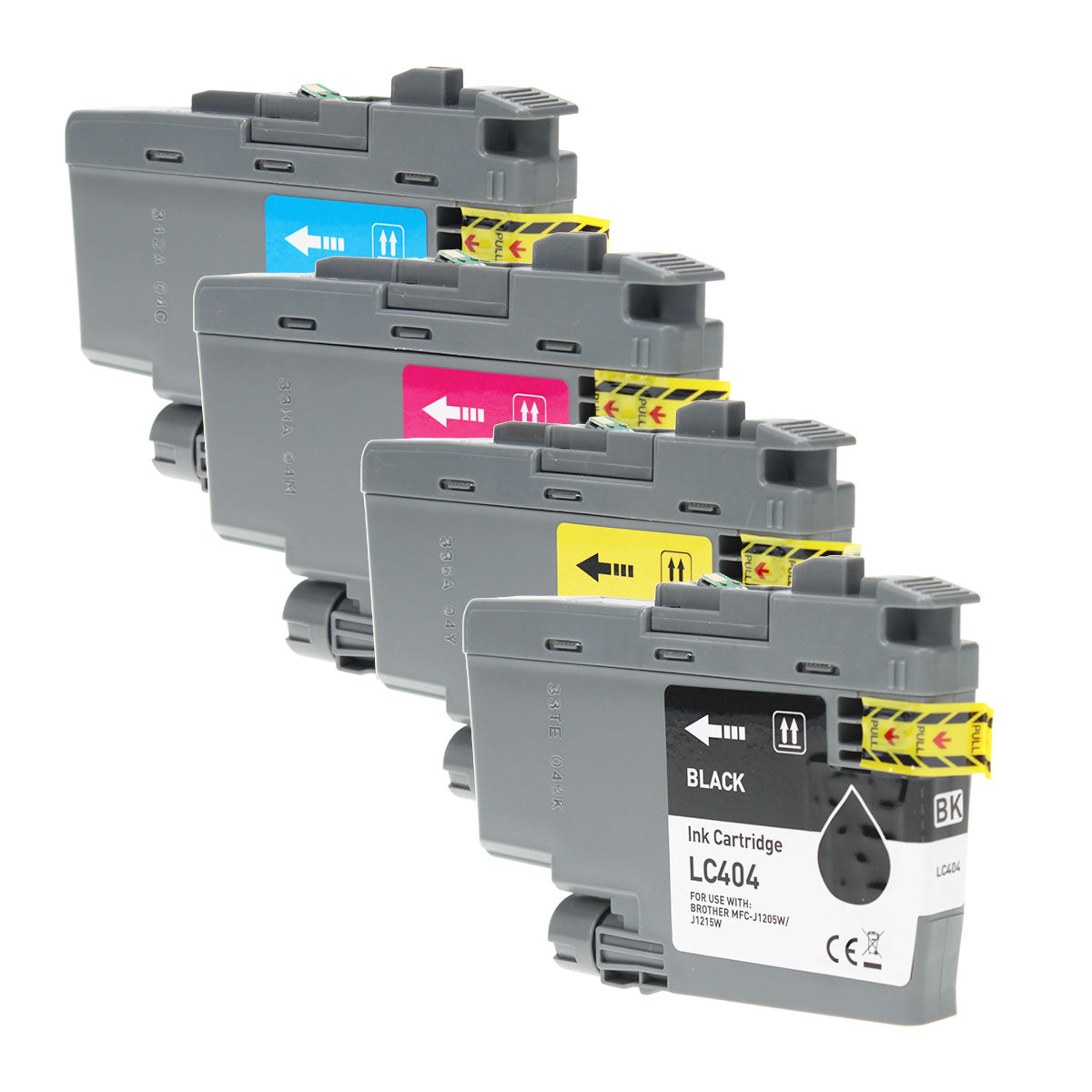 Brother LC4044PKS LC404BK Remanufactured Toner Cartridge Black Cyan Magenta Yellow 500 High Yield 4/Pack