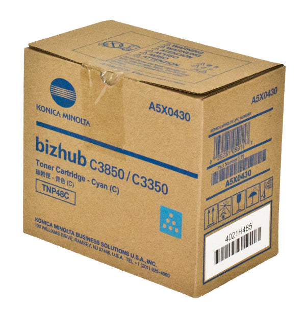 Konica Minolta TNP48C (A5X0430) Toner Cartridge, Cyan 10K Yield