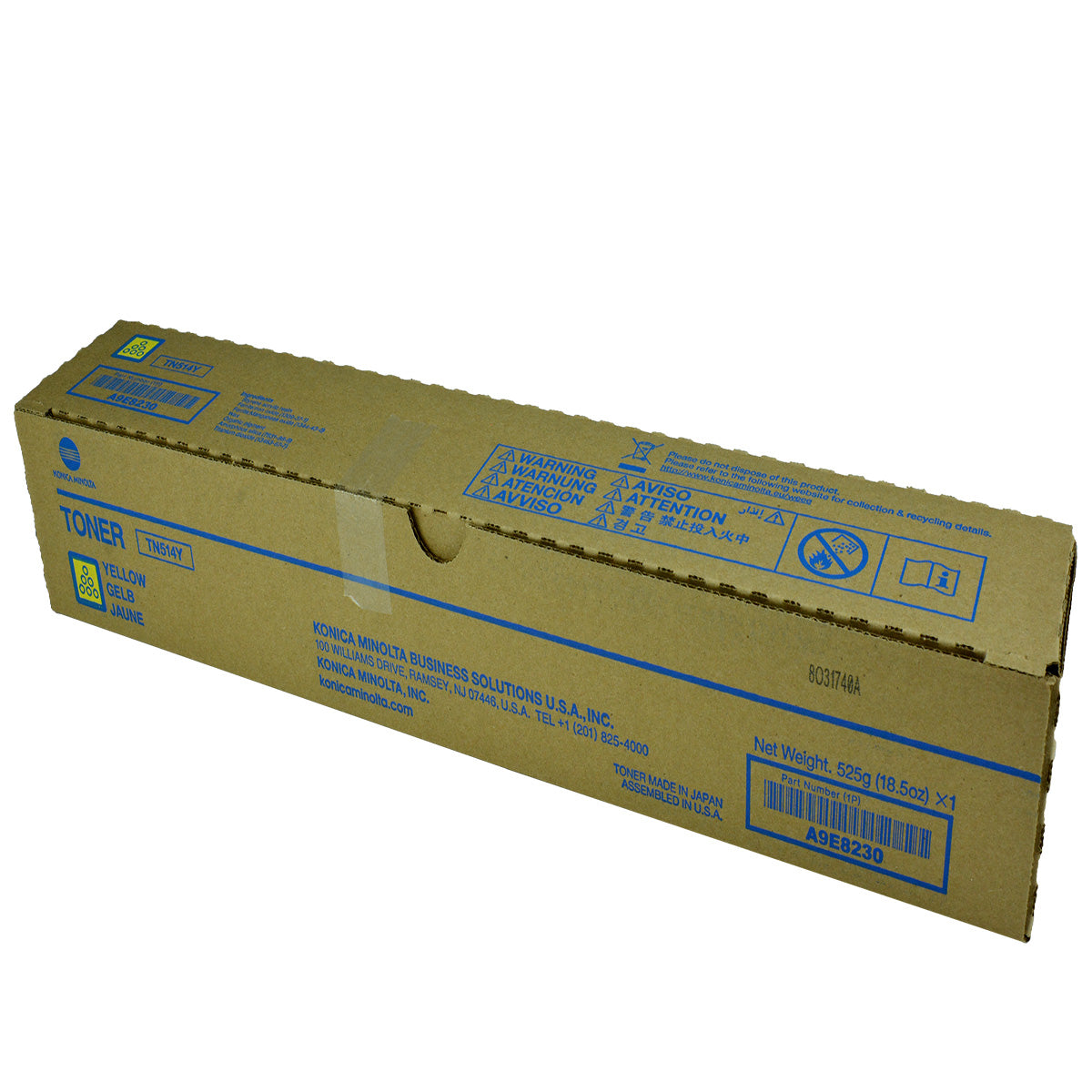 Konica Minolta TN514Y (A9E8230) Toner Cartridge, Yellow 26K Yield