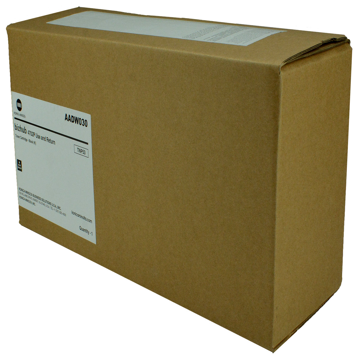 Konica Minolta TNP53 (AADW030) Toner Cartridge, Black 25K Yield, Return Program