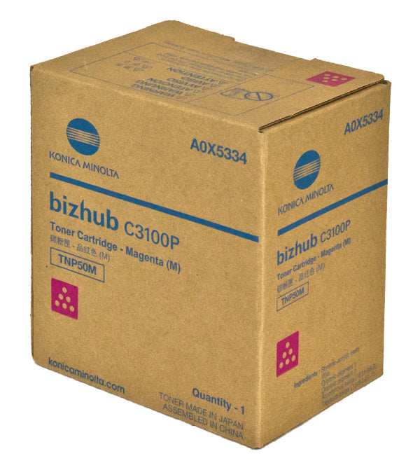 Konica Minolta TNP50M (A0X5334) Toner Cartridge, Magenta 6K Yield