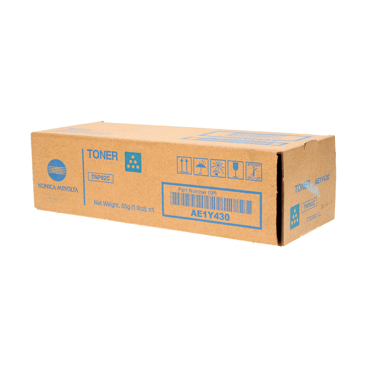 Konica Minolta TNP92C (AE1Y430) Toner Cartridge, Cyan 4K Yield