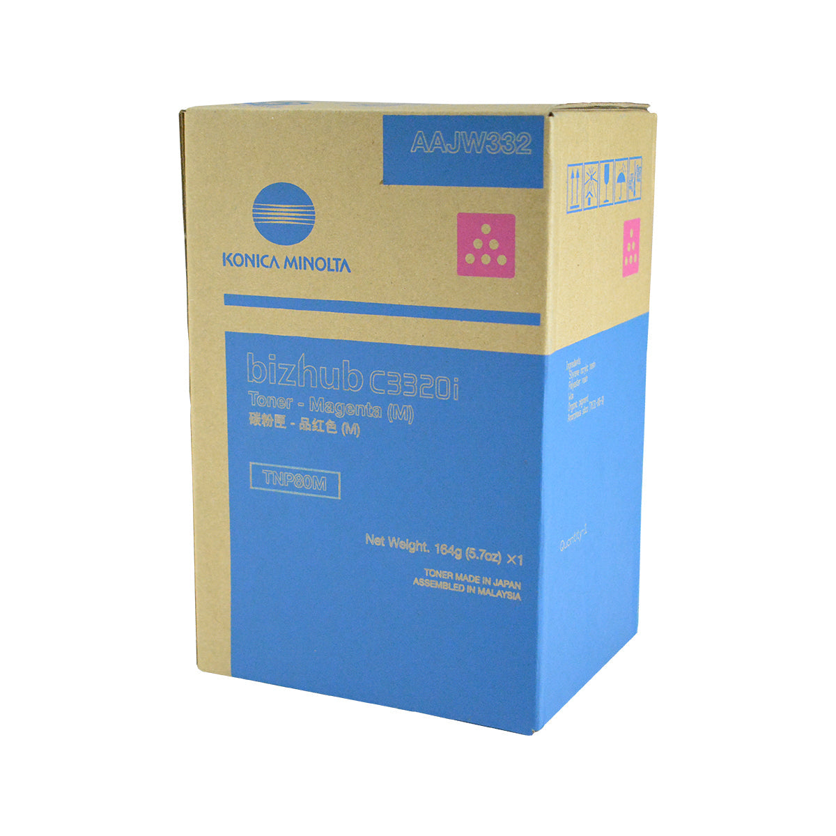 Konica Minolta TNP80M (AAJW332) Toner Cartridge, Magenta 9K Yield