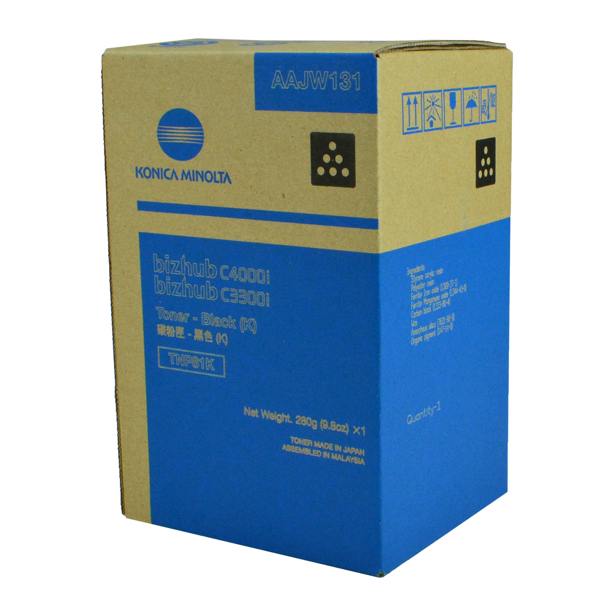 Konica Minolta TNP81K (AAJW131) Toner Cartridge, Black 13K Yield