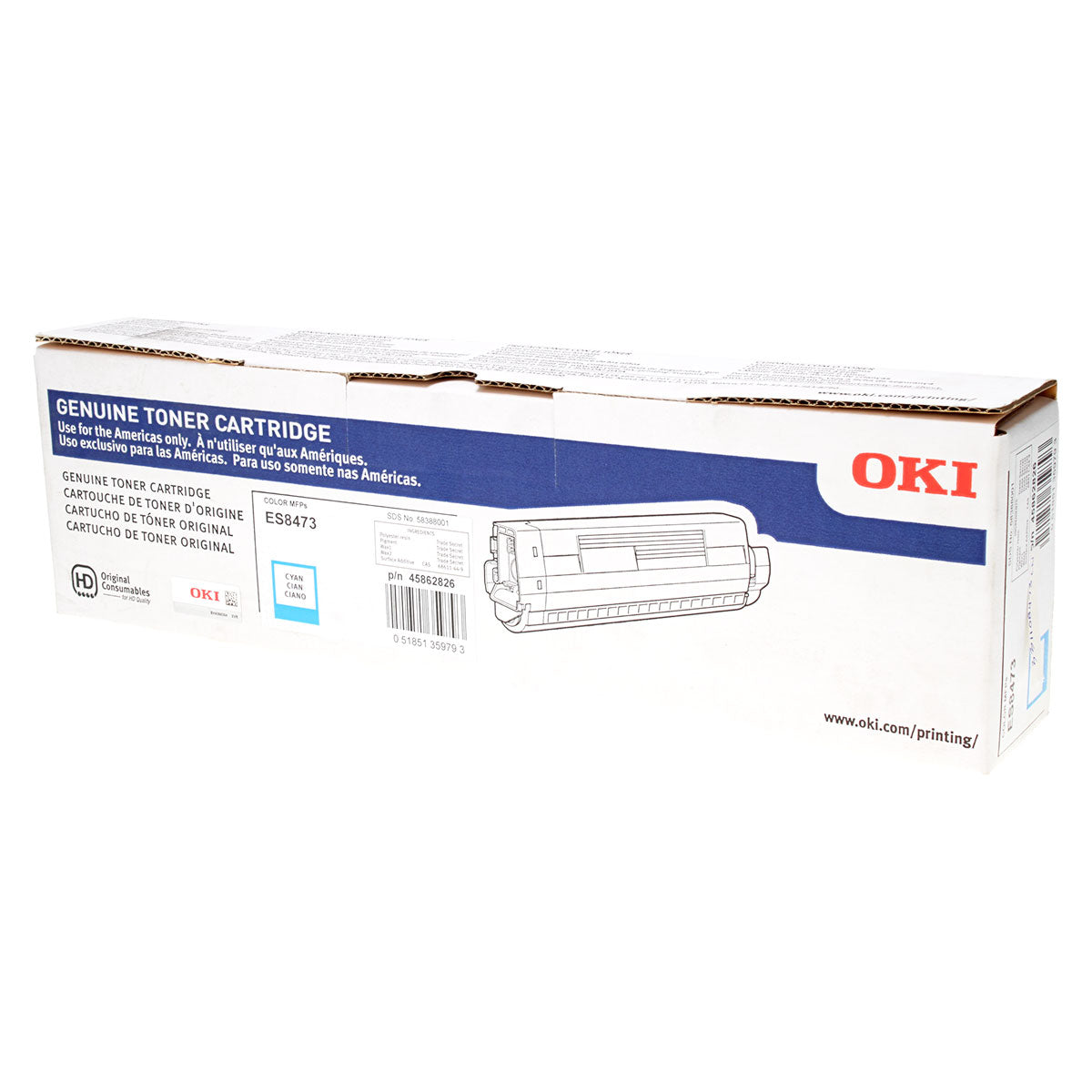 Okidata (45862826) Toner Cartridge, Cyan 8.8K Yield