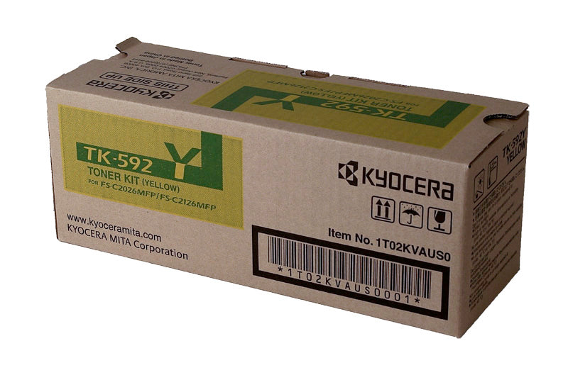 Kyocera Mita TK-592Y (1T02KVAUS0) Toner Cartridge, Yellow 5K Yield