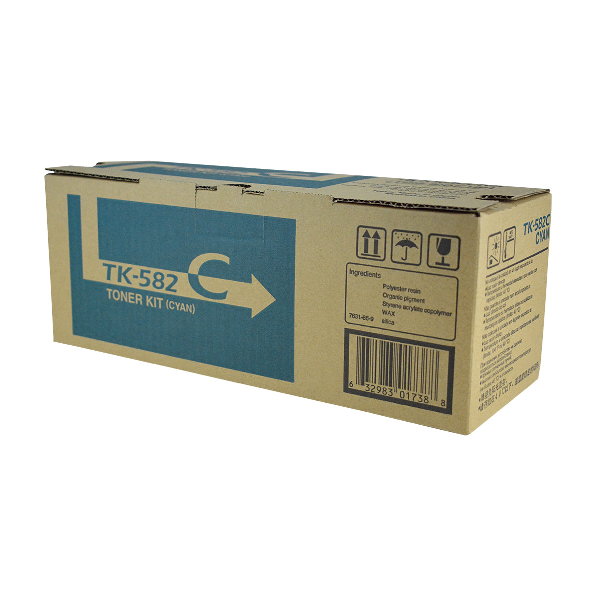 Kyocera Mita TK-582C (1T02KTCUS0) Toner Cartridge, Cyan 2.8K Yield