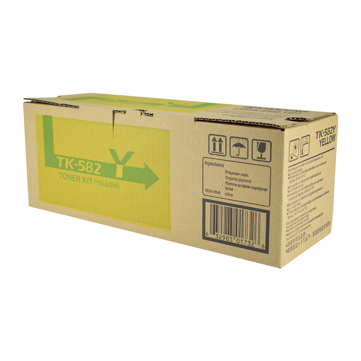 Kyocera Mita TK-582Y (1T02KTAUS0) Toner Cartridge, Yellow 2.8K Yield