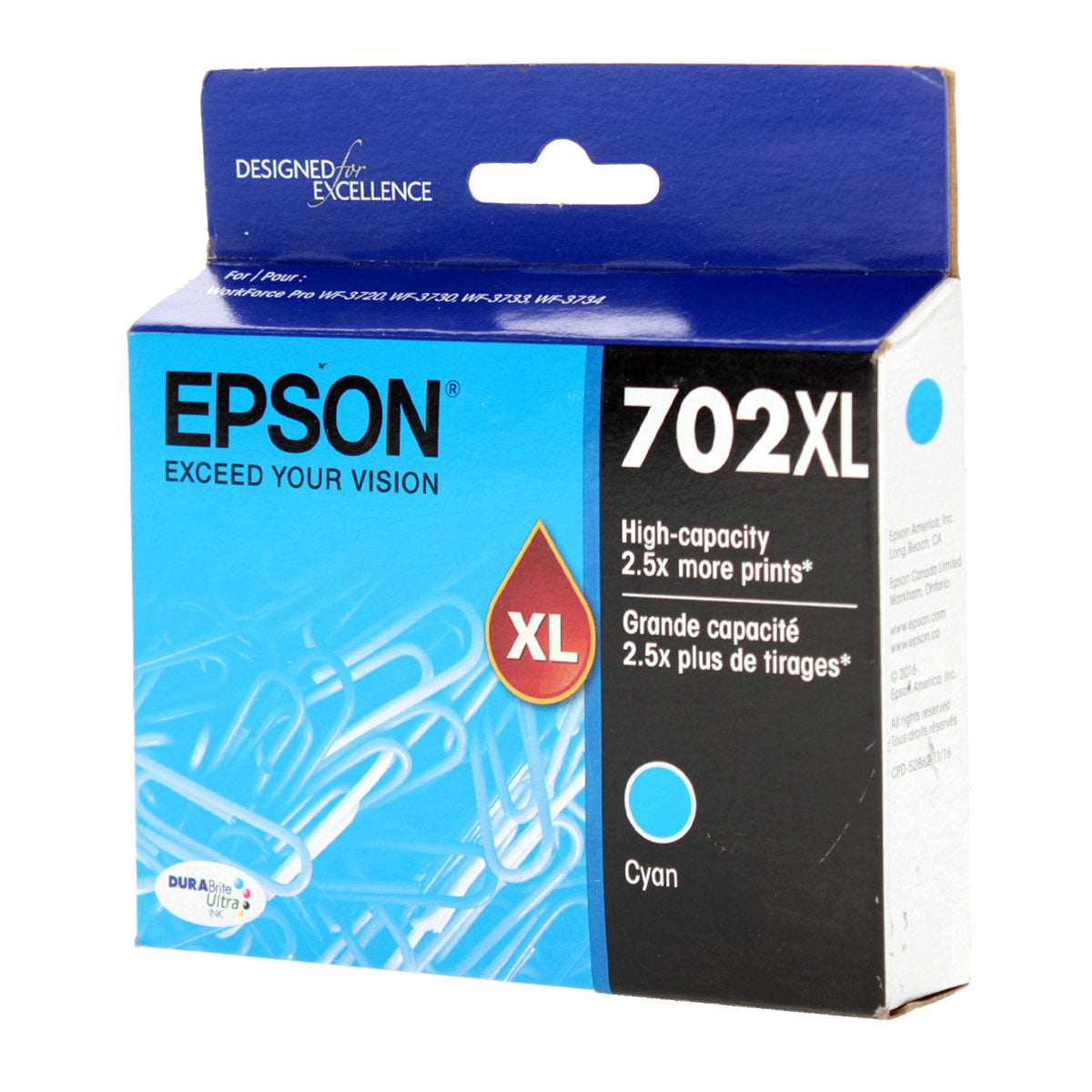 Epson 702XL (T702XL220) Inkjet, Cyan 950 High Yield