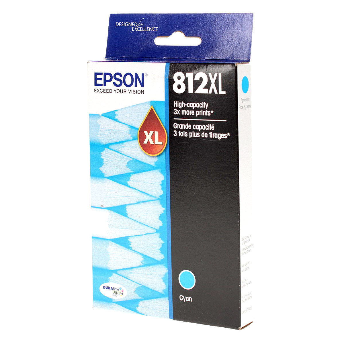 Epson T812XL (T812XL220) InkJet Cartridge, Cyan 1.1K Ultra High Yield