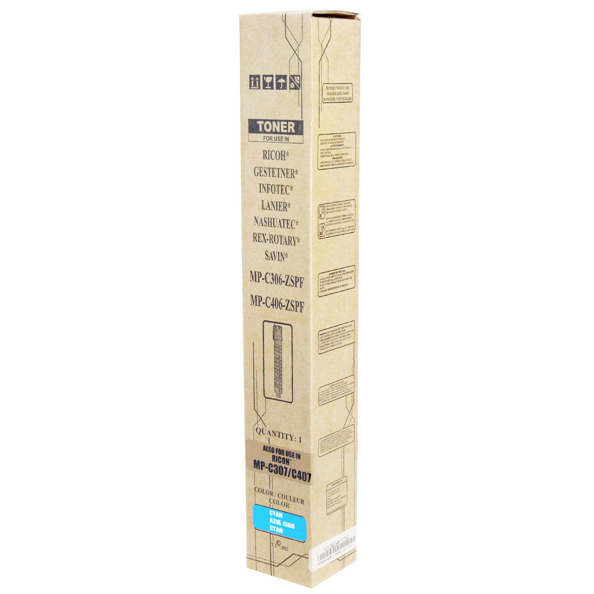 Ricoh MP C406 Remanufactured Toner Cartridge Cyan 6K Yield