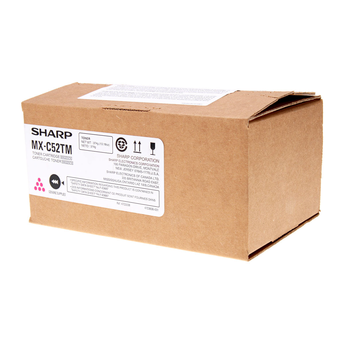 Sharp (MX-C52TM) Toner Cartridge, Magenta 14.2K Yield