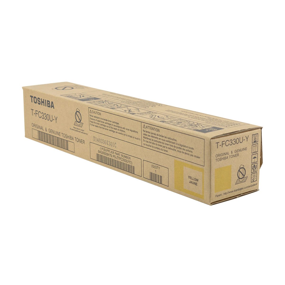 Toshiba T-FC330U-Y (TFC330UY) Toner Cartridge, Yellow 17.4K Yield