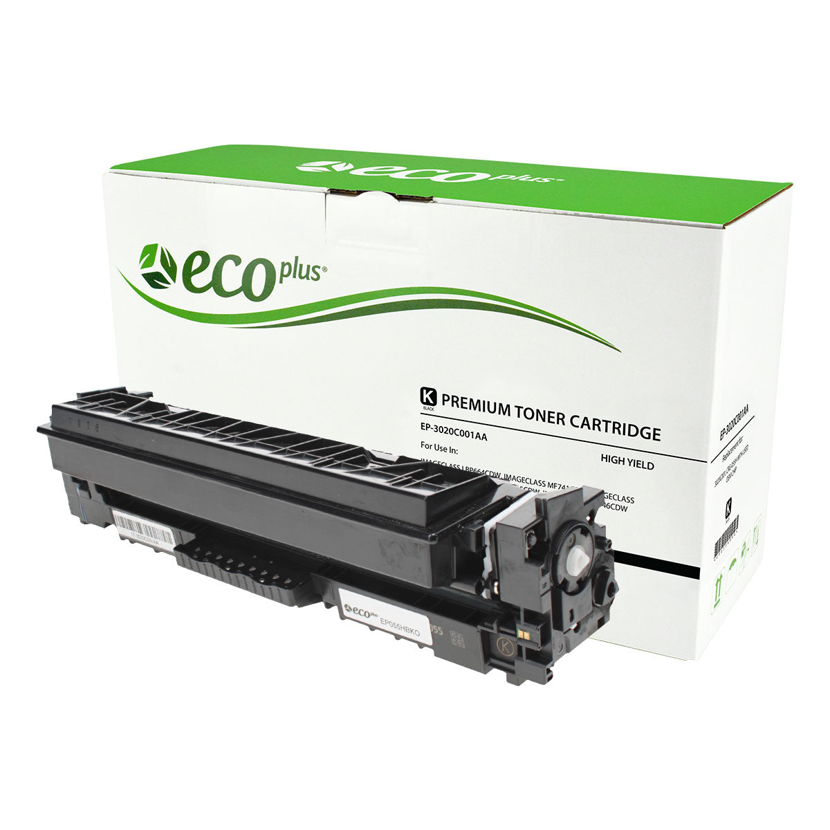 Canon 055H Remanufactured Toner Cartridge Black 7.6K High Yield (Used Chip)