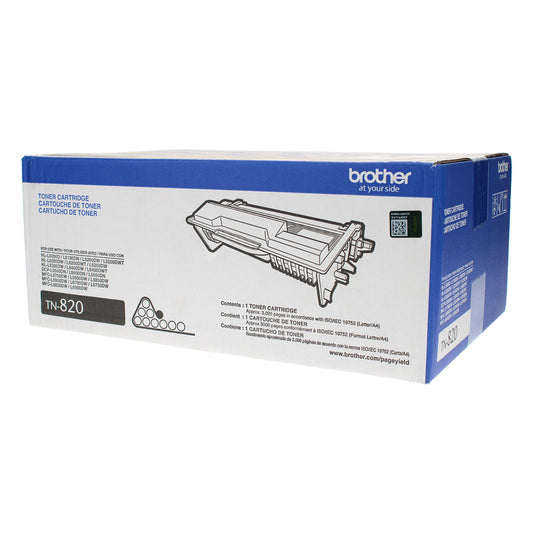 Brother (TN820) Toner Cartridge, Black 3K Yield