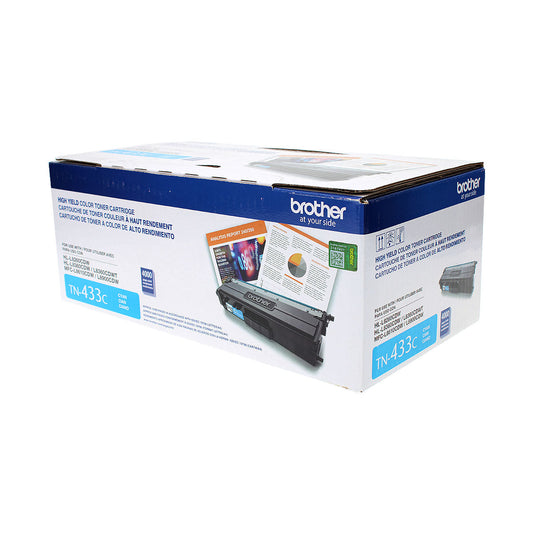 Brother (TN433C) Toner Cartridge, Cyan 4K High Yield