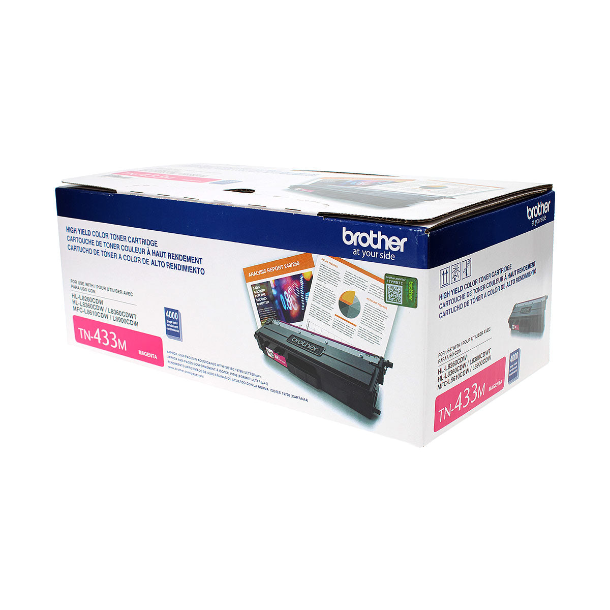 Brother (TN433M) Toner Cartridge, Magenta 4K High Yield
