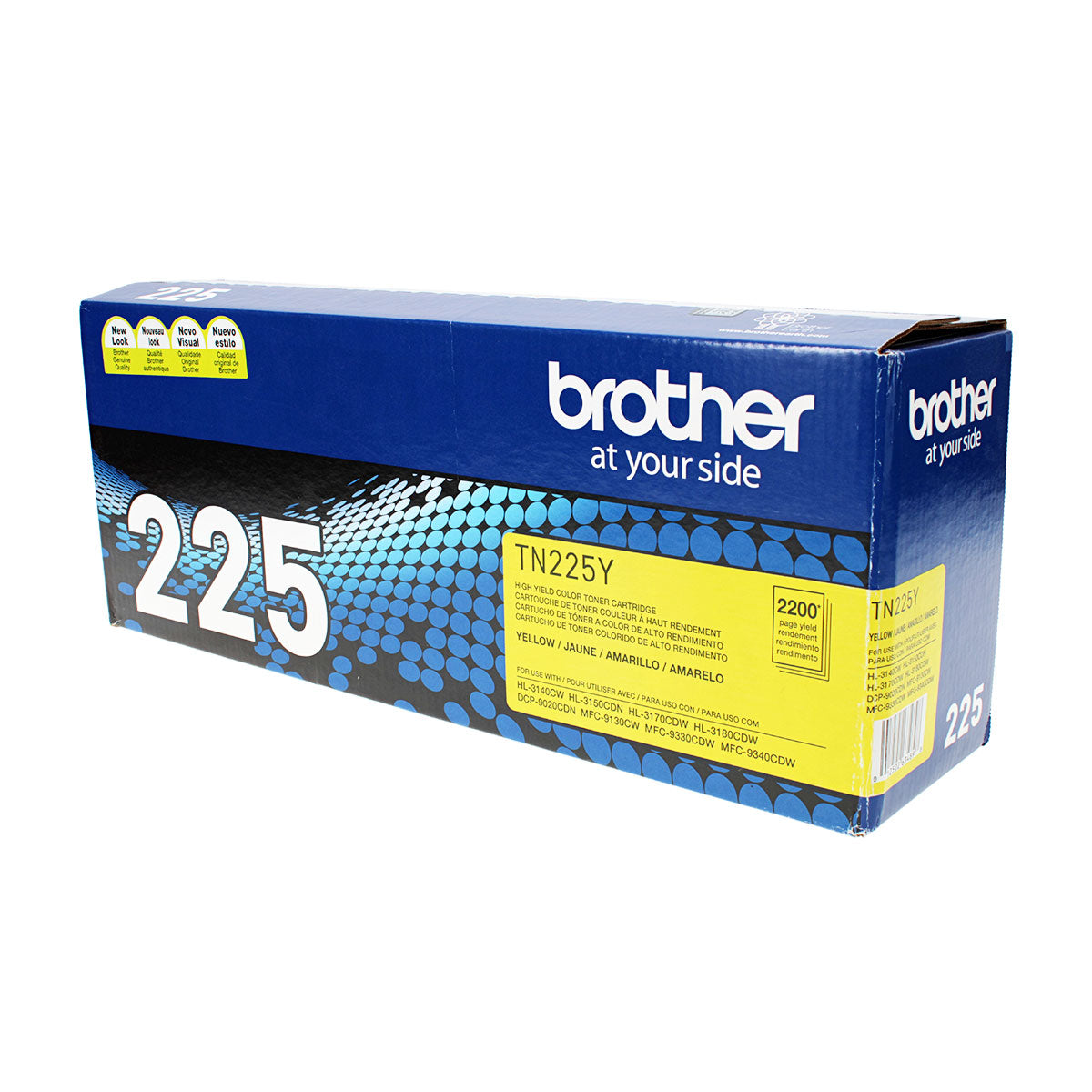 Brother (TN225Y) Toner Cartridge, Yellow 2.2K High Yield