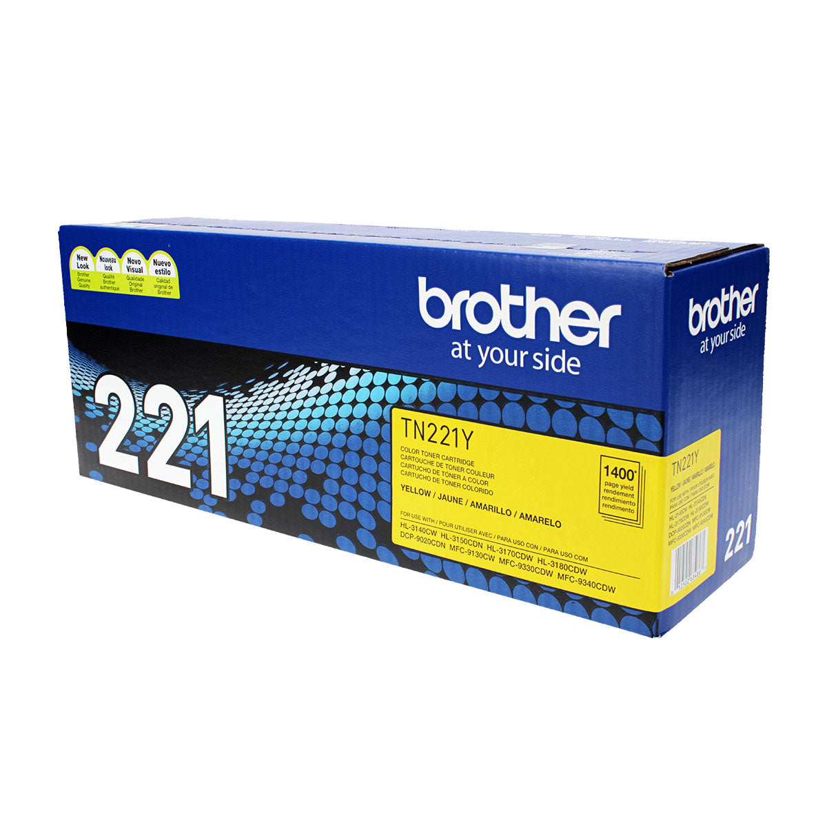 Brother (TN221Y) Toner Cartridge, Yellow 1.4K Yield