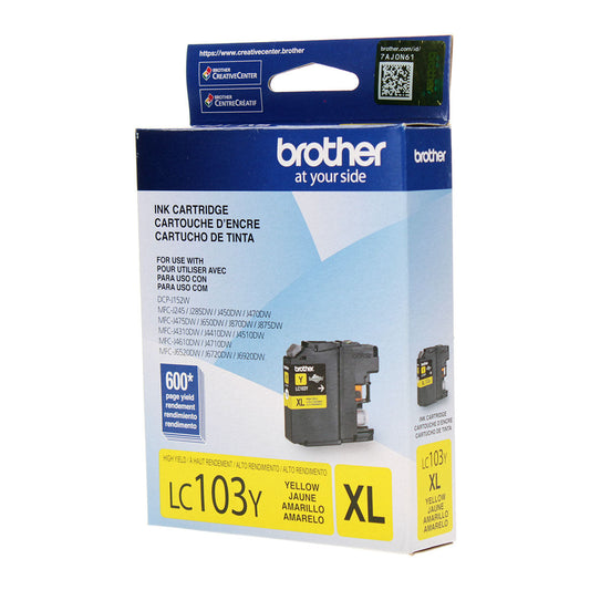 Brother (LC103Y) Inkjet, Yellow 600 High Yield