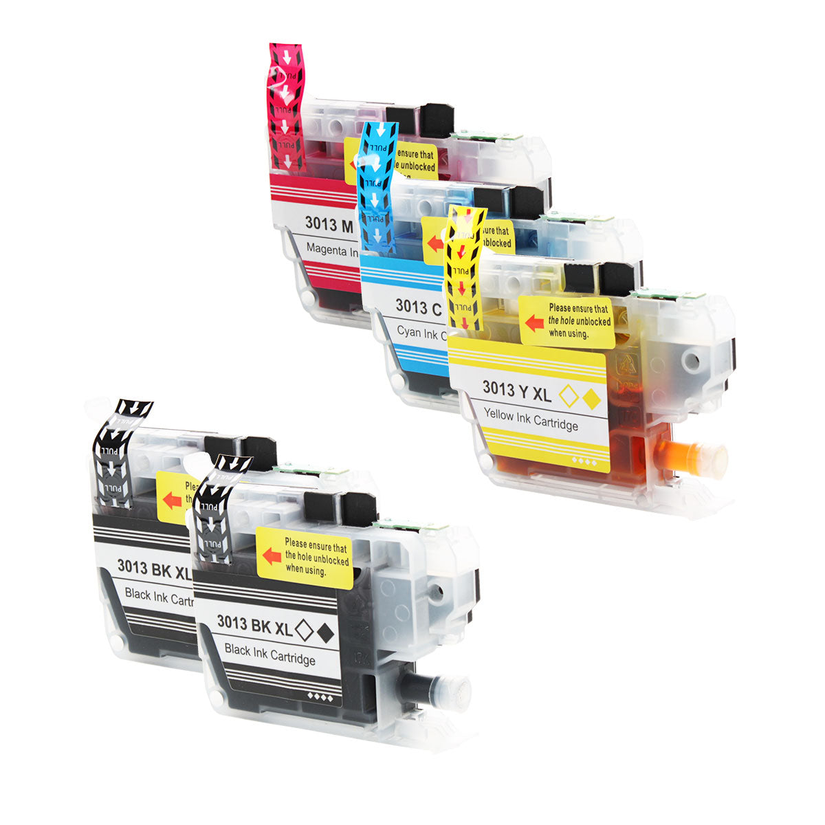 Brother LC30135PKS 2xLC3013BK Remanufactured Toner Cartridge 2Xblack Cyan Magenta Yellow 400 High Yield 5/Pack