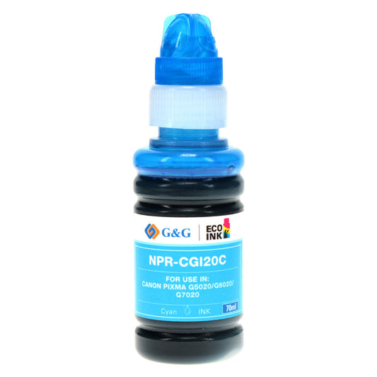 Canon GI-20C Remanufactured Toner Cartridge Cyan 70 Ml