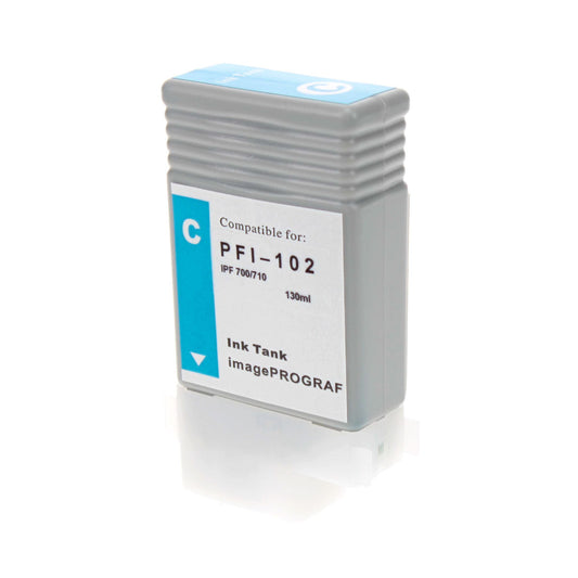 Canon PFI-102C Remanufactured Toner Cartridge Cyan 130 Ml