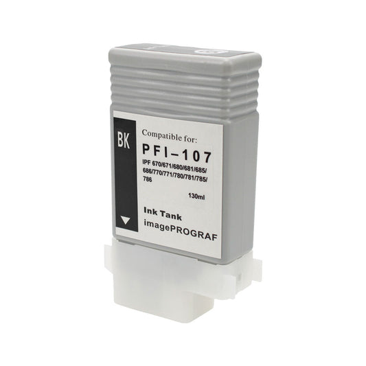 Canon PFI-107BK Remanufactured Toner Cartridge Black 130Ml