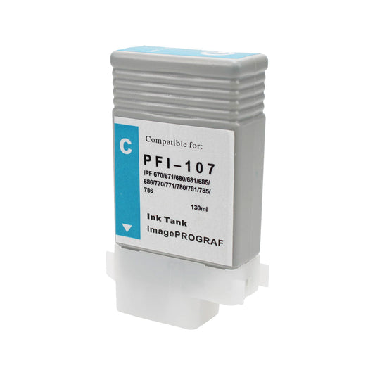 Canon PFI-107C Remanufactured Toner Cartridge Cyan 130Ml