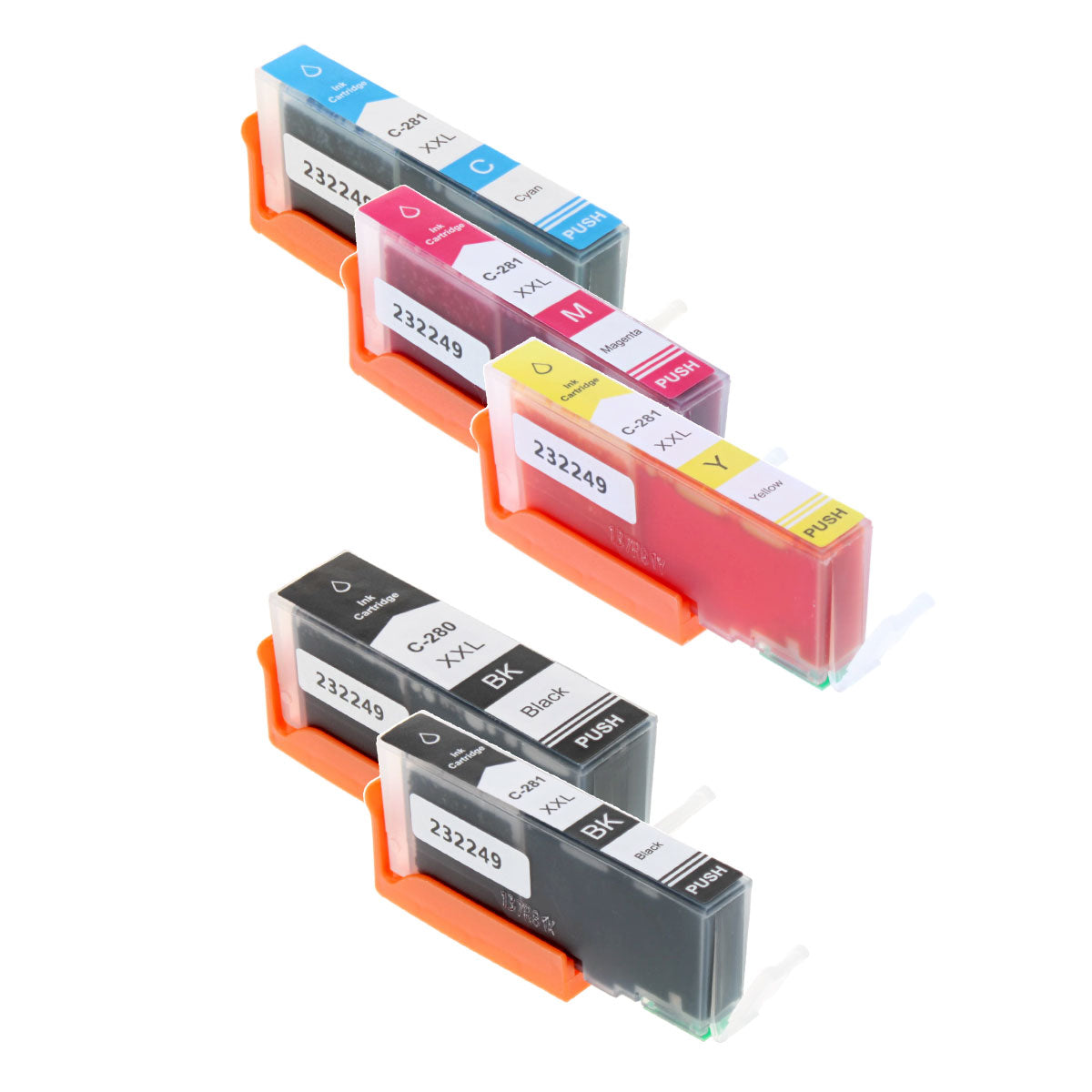 Canon PGI-280XXL/CLI-281XXL 5PK Remanufactured Toner Cartridge Black Black Cyan Magenta Yellow 25.7Ml/11.7Ml 5/Pack