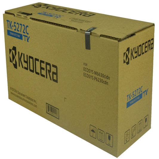 Kyocera Mita TK-5272C (1T02TVCUS0) Toner Cartridge, Cyan 6K Yield