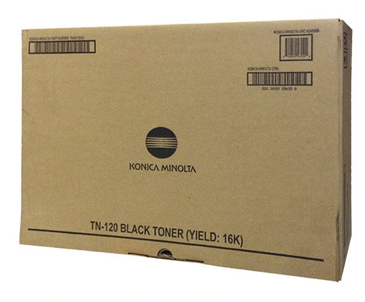 Konica Minolta TN120 (7640015042) Toner Cartridge, Black 16K Yield