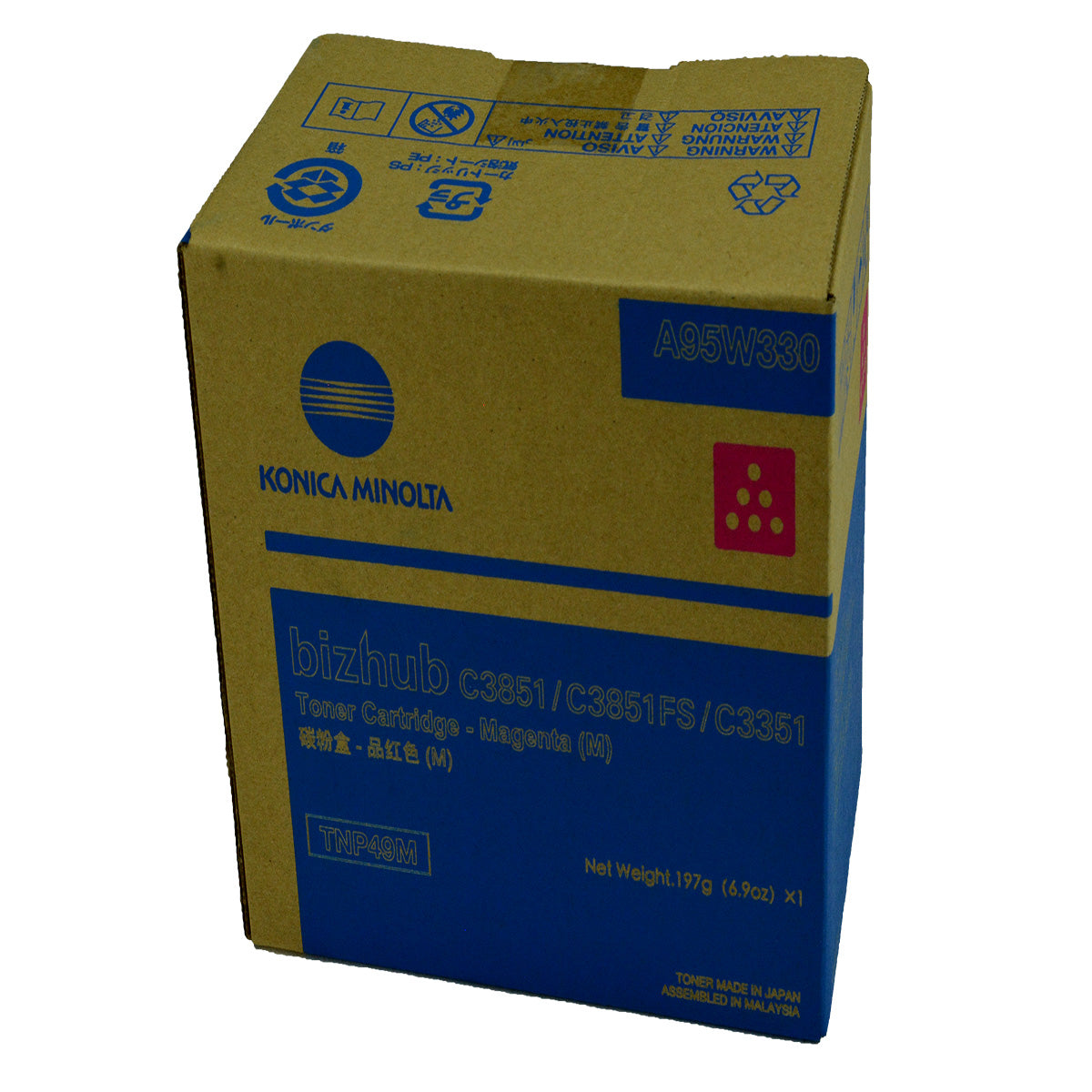 Konica Minolta TNP49M (A95W330) Toner Cartridge, Magenta 12K Yield