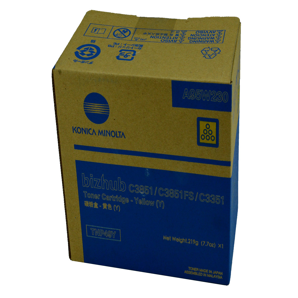Konica Minolta TNP49Y (A95W230) Toner Cartridge, Yellow 12K Yield