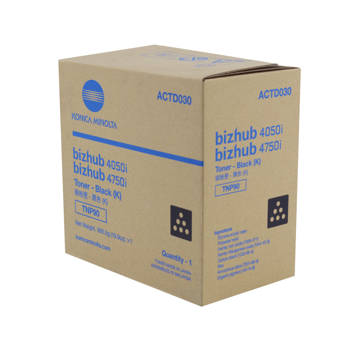 Konica Minolta TNP90 (ACTD030) Toner Cartridge, Black 20K Yield