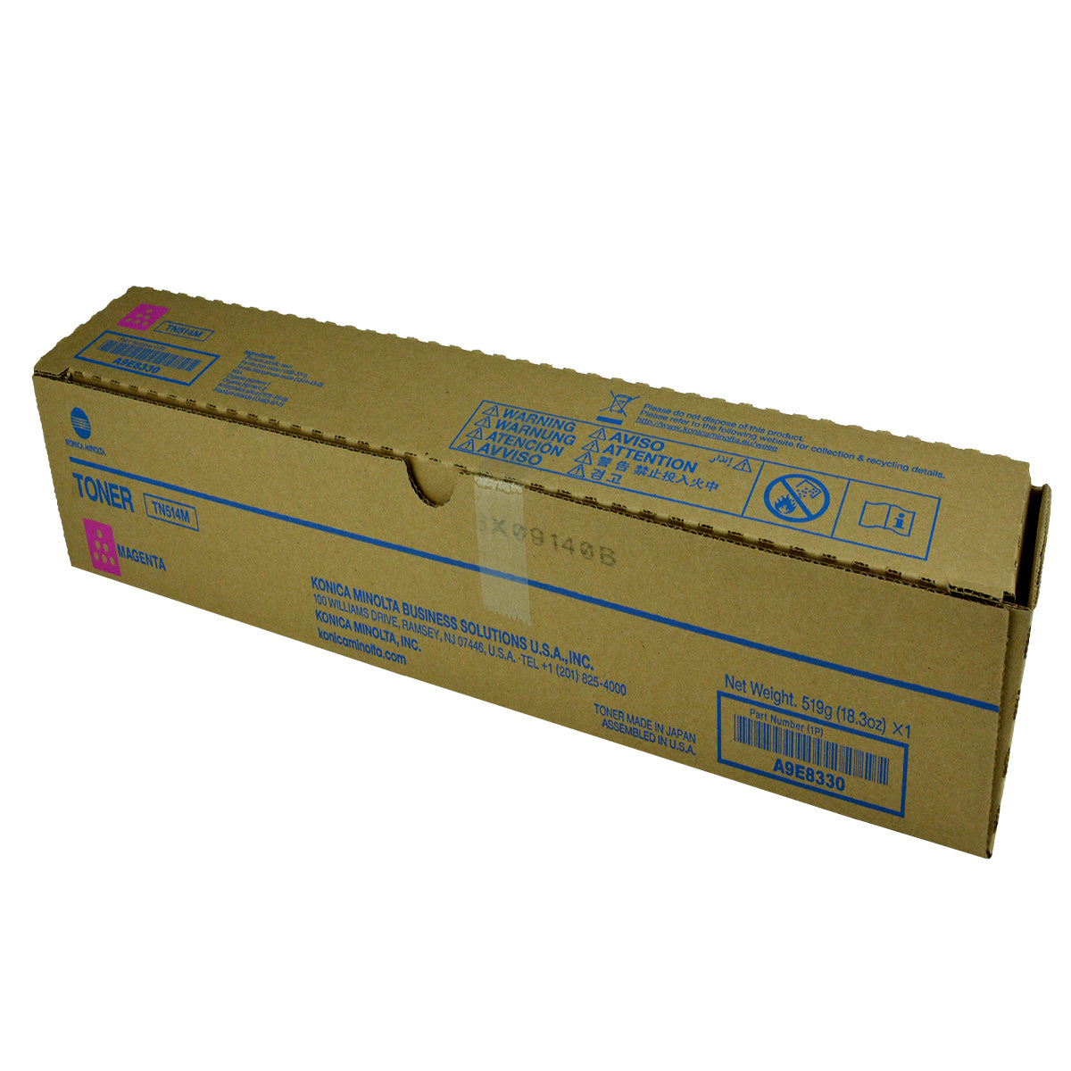 Konica Minolta TN514M (A9E8330) Toner Cartridge, Magenta 26K Yield