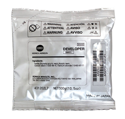 Konica Minolta DV411 (A202500) Developer, Black 80K - 121K Yield