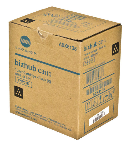 Konica Minolta TNP51K (A0X5135) Toner Cartridge, Black 6K Yield