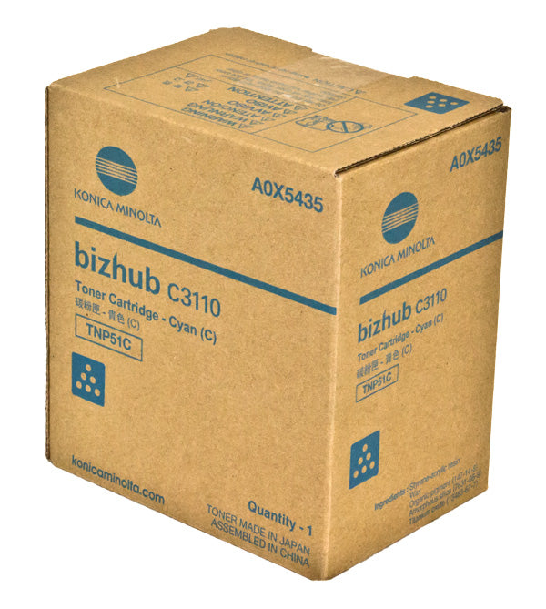 Konica Minolta TNP51C (A0X5435) Toner Cartridge, Cyan 6K Yield