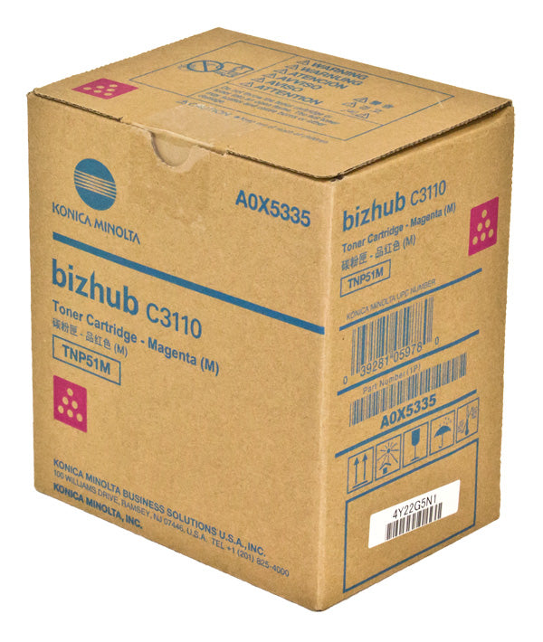Konica Minolta TNP51M (A0X5335) Toner Cartridge, Magenta 6K Yield
