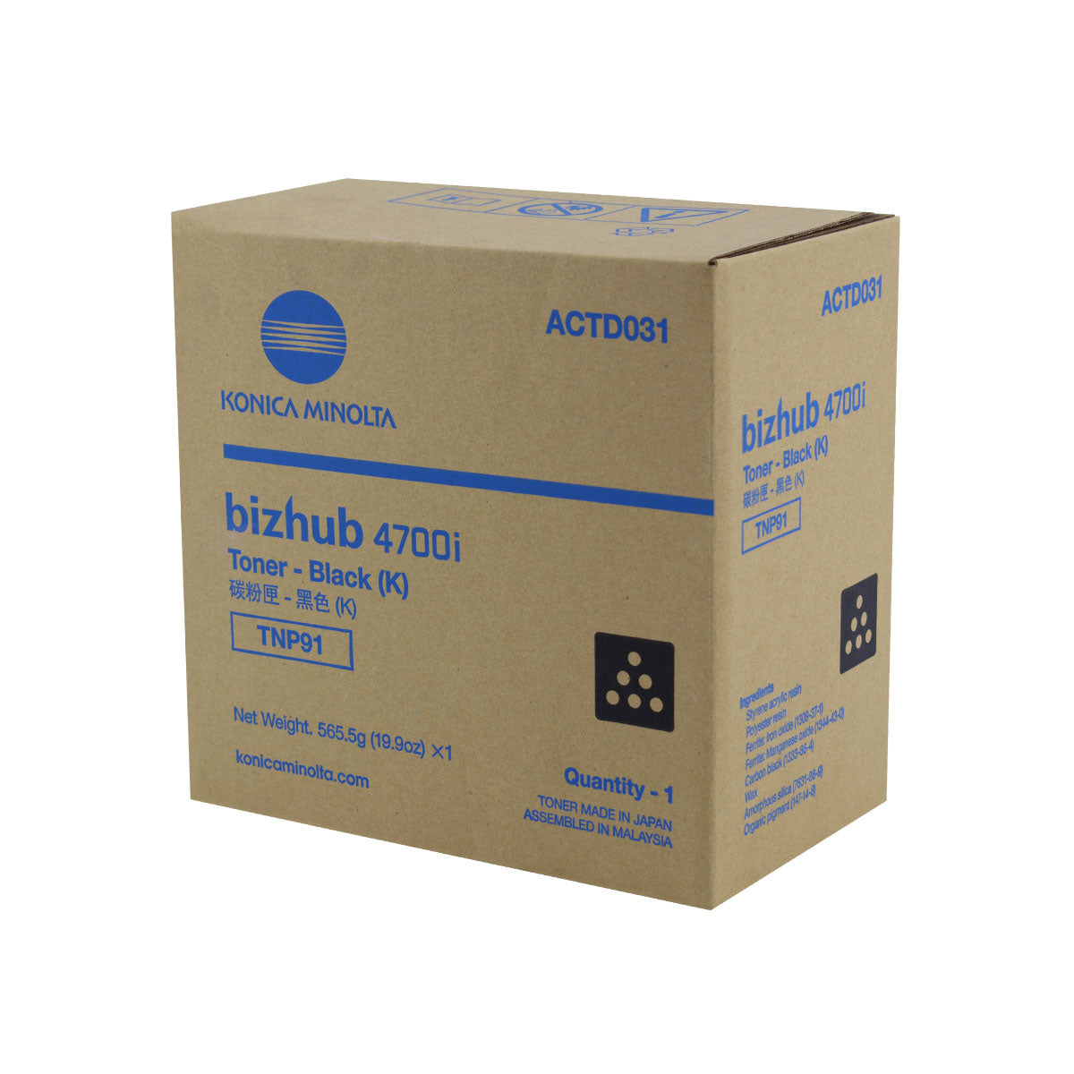 Konica Minolta TNP91 (ACTD031) Toner Cartridge, Black 20K Yield