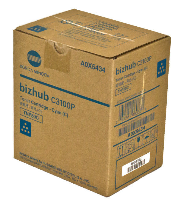 Konica Minolta TNP50C (A0X5434) Toner Cartridge, Cyan 6K Yield