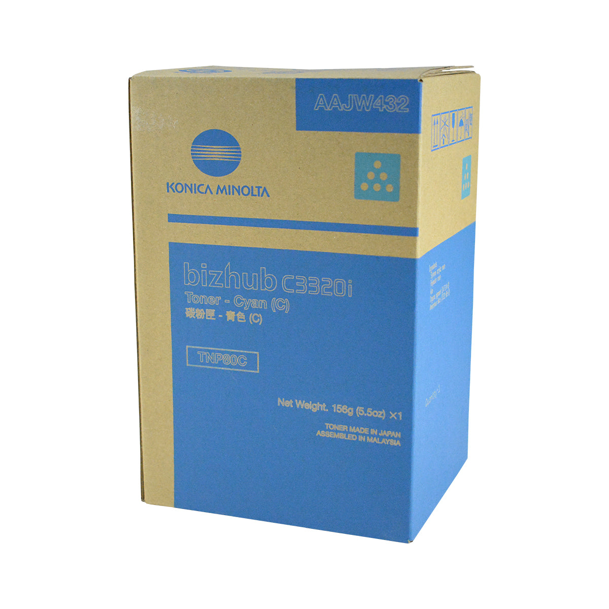 Konica Minolta TNP80C (AAJW432) Toner Cartridge, Cyan 9K Yield