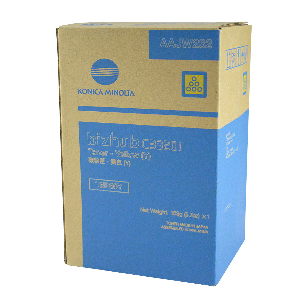 Konica Minolta TNP80Y (AAJW432) Toner Cartridge, Yellow 9K Yield