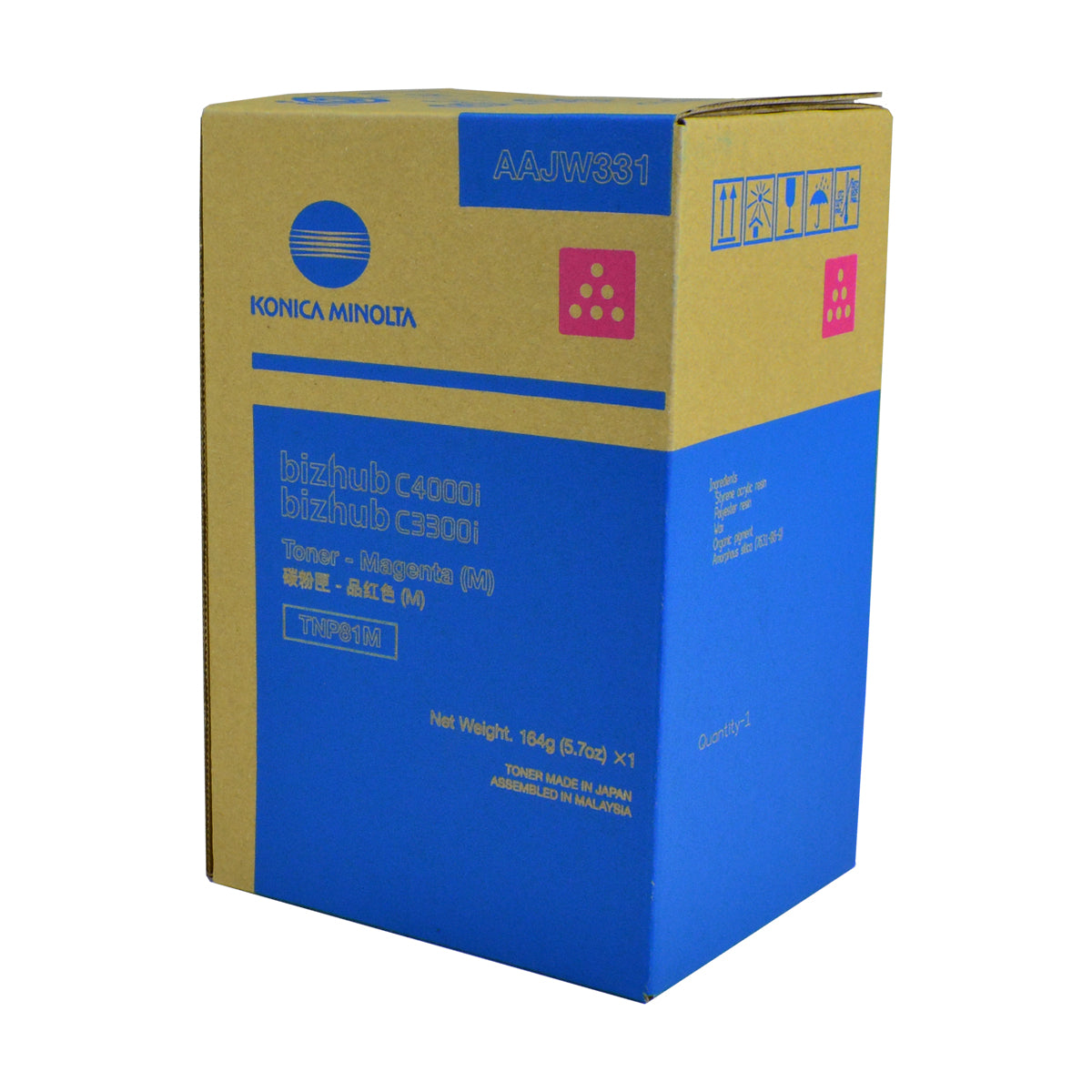 Konica Minolta TNP81M (AAJW331) Toner Cartridge, Magenta 9K Yield