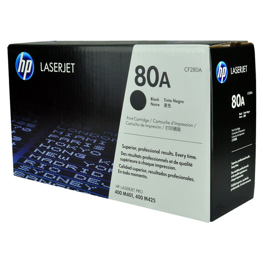 HP 80A (CF280A) Toner Cartridge, Black 2.7K Yield